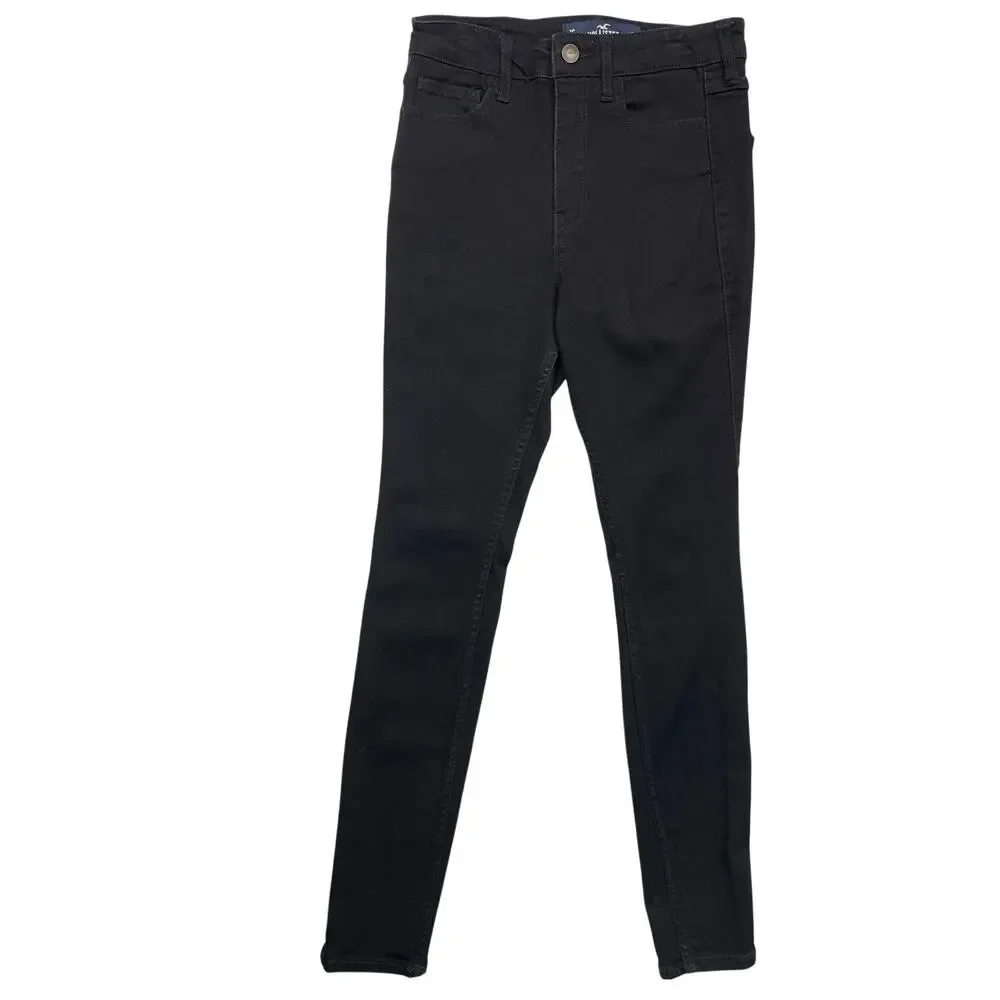 EUC - Hollister Black Super Skinny High-Rise Denim Jeans